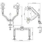 Staffa doppio schermo per monitor PC 17-32 pollici