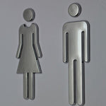 Adesivi 3D segni WC uomo e donna 20 cm ABS