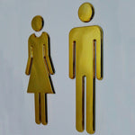 Adesivi 3D segni WC uomo e donna 20 cm ABS