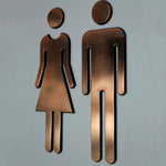 Adesivi 3D segni WC uomo e donna 20 cm ABS