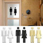Adesivi 3D segni WC uomo e donna 20 cm ABS