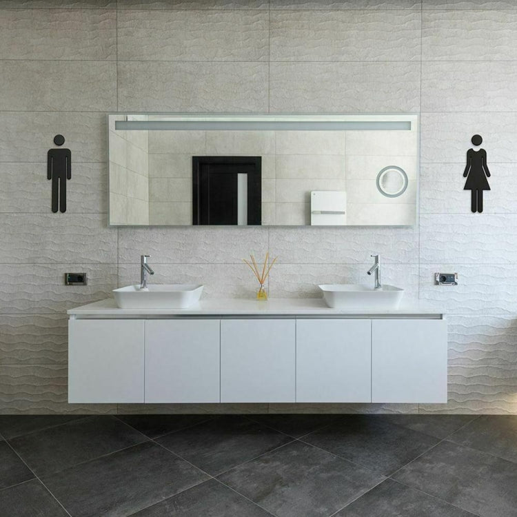 Adesivi 3D segni WC uomo e donna 20 cm ABS