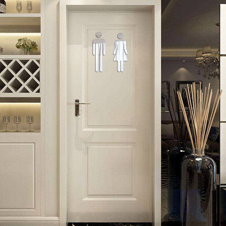 Adesivi 3D segni WC uomo e donna 20 cm ABS