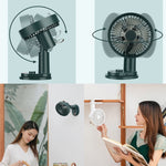 Ventilatore da tavolo ricaricabile USB con testa oscillante