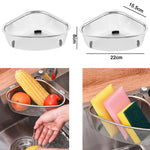 Cestello scarico triangolare in acciaio inox per lavello