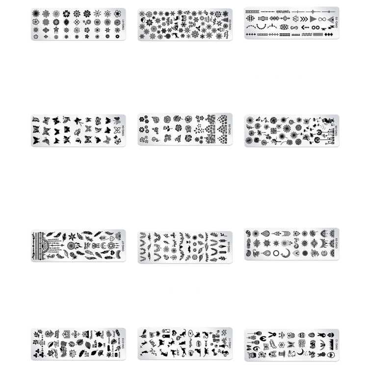 Set 5 modelli stampa nail art in acciaio inox