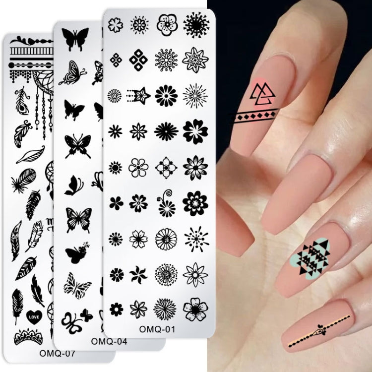 Set 5 modelli stampa nail art in acciaio inox