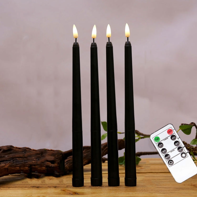 Set 4 lumi di candela elettronici a palo lungo con telecomando