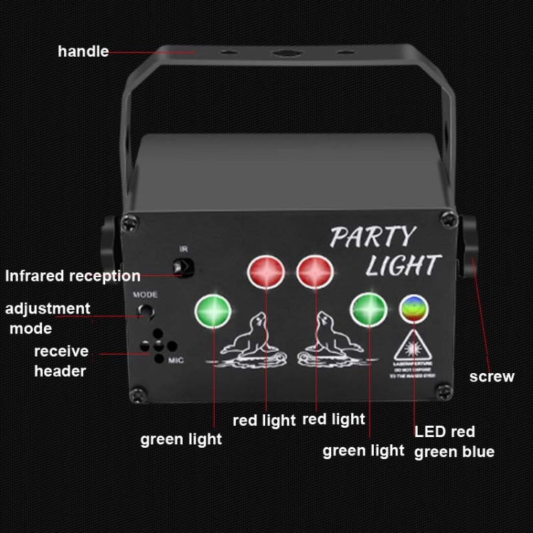 Luce laser mini palco a comando vocale T10 con telecomando
