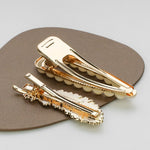 Set clip copricapo con perle e strass in lega 8 pezzi