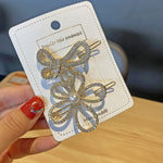 Set clip copricapo con perle e strass in lega 8 pezzi