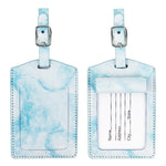 Set 2 etichette per bagagli in pelle PU marmorizzata