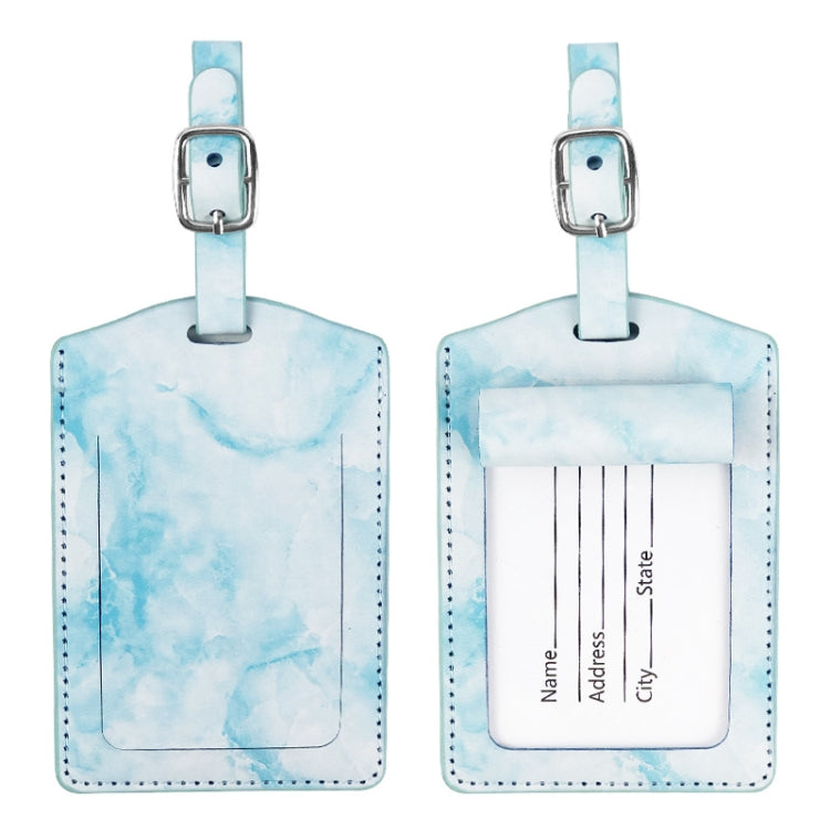 Set 2 etichette per bagagli in pelle PU marmorizzata