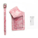 Set 2 etichette per bagagli in pelle PU marmorizzata