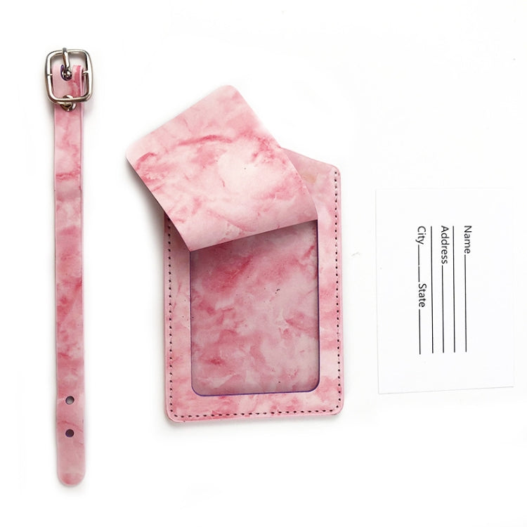 Set 2 etichette per bagagli in pelle PU marmorizzata