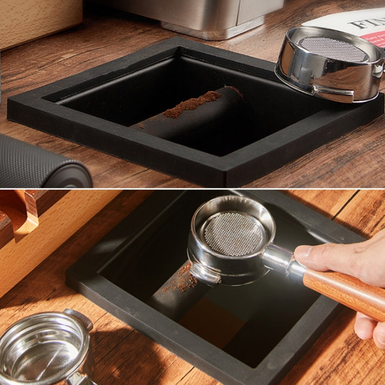 Scatola per fondi di caffè in acciaio con base in silicone