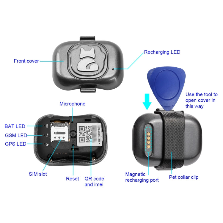 G16 Localizzatore GPS impermeabile per animali domestici