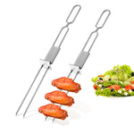 Set 2 forchette barbecue doppia testa in acciaio inox