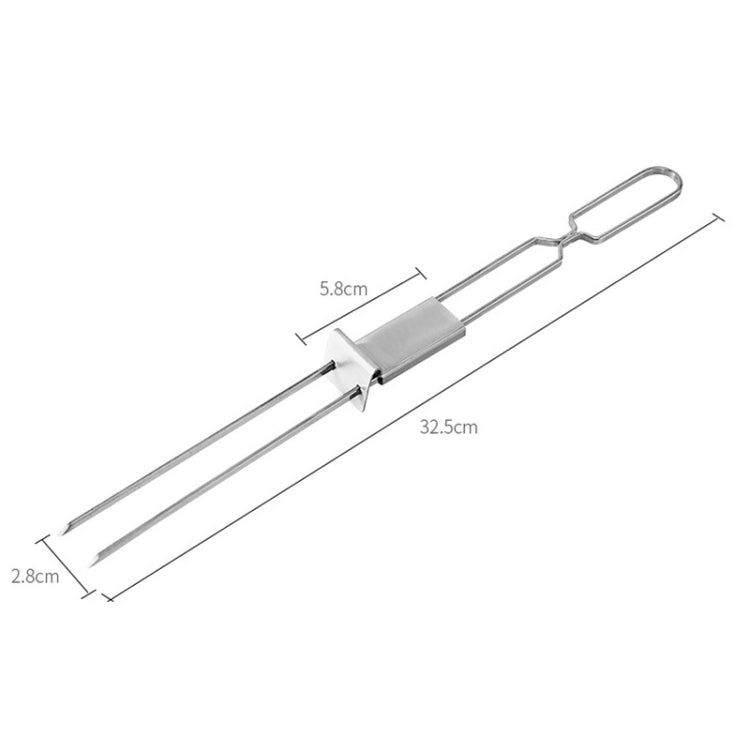 Set 2 forchette barbecue doppia testa in acciaio inox