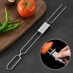 Set 2 forchette barbecue doppia testa in acciaio inox