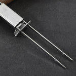 Set 2 forchette barbecue doppia testa in acciaio inox