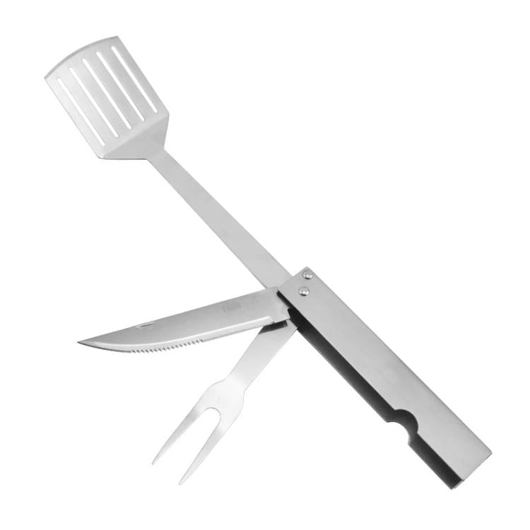 Set 3 in 1 pinze, coltello e forchetta in acciaio inox