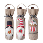 Set 2 borse per bottiglie vino rosso e champagne in panno