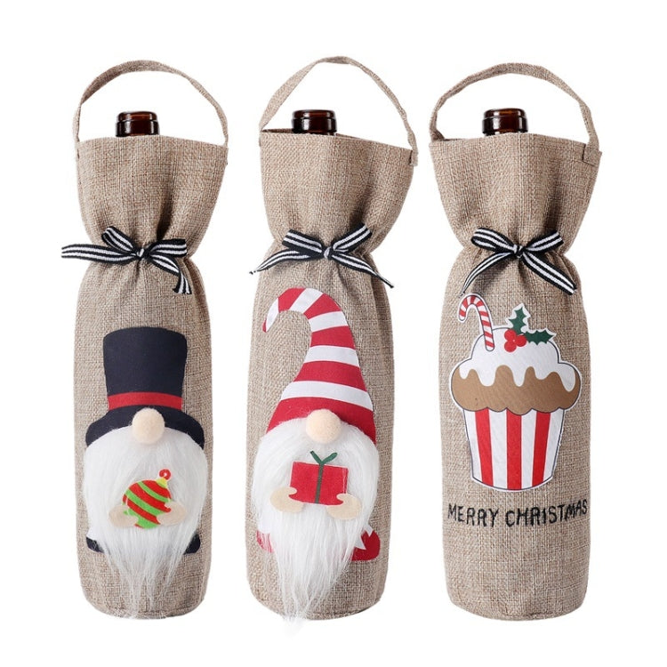 Set 2 borse per bottiglie vino rosso e champagne in panno
