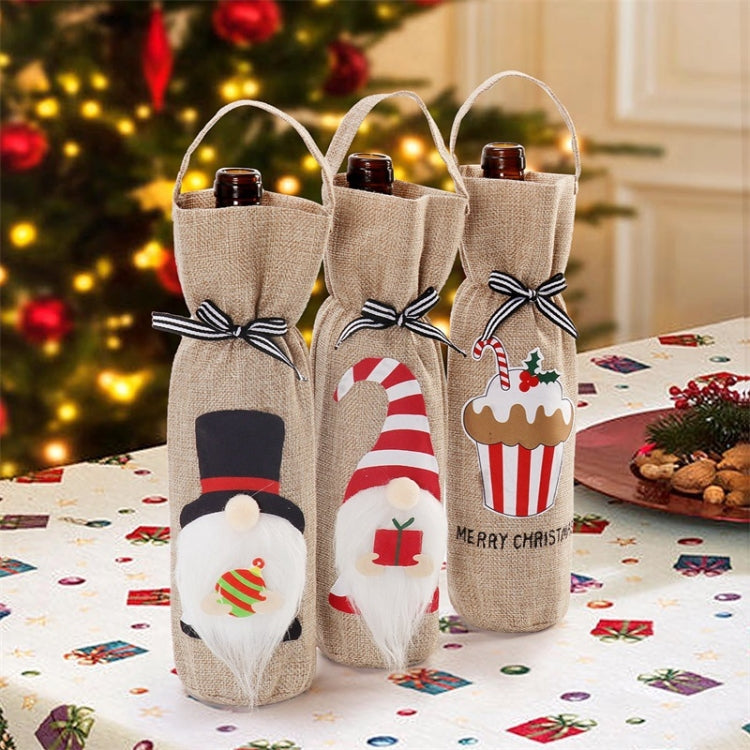 Set 2 borse per bottiglie vino rosso e champagne in panno