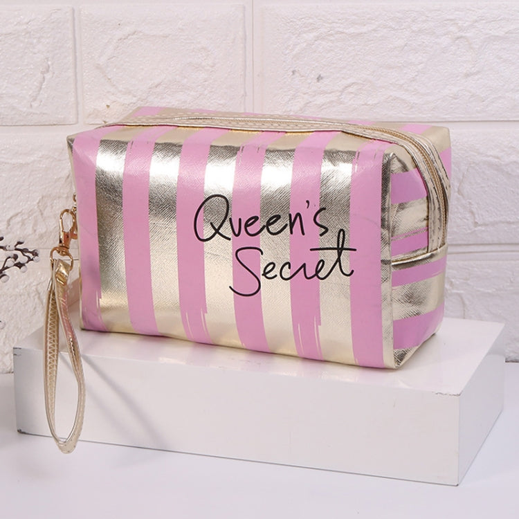 Borsa da toilette impermeabile in PU a righe 20x10x13 cm