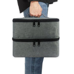 Borsa porta smalti e rossetti portatile in nylon grigia