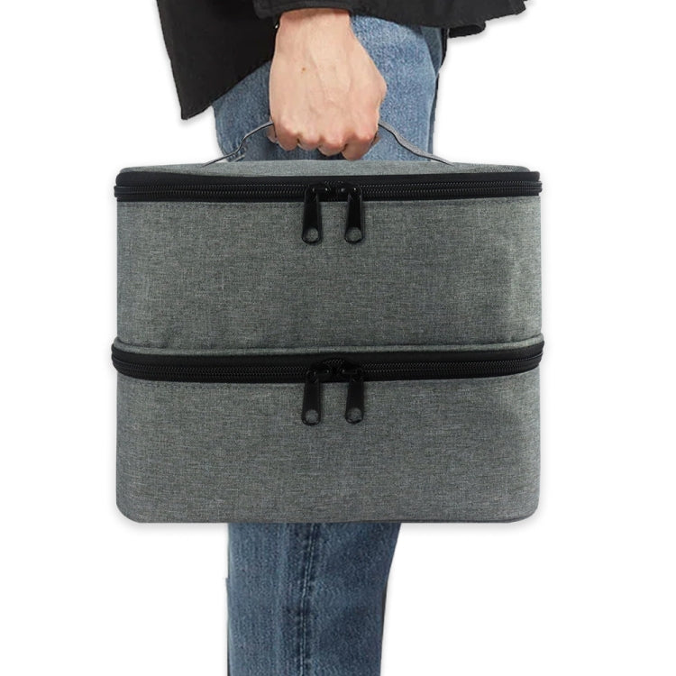 Borsa porta smalti e rossetti portatile in nylon grigia