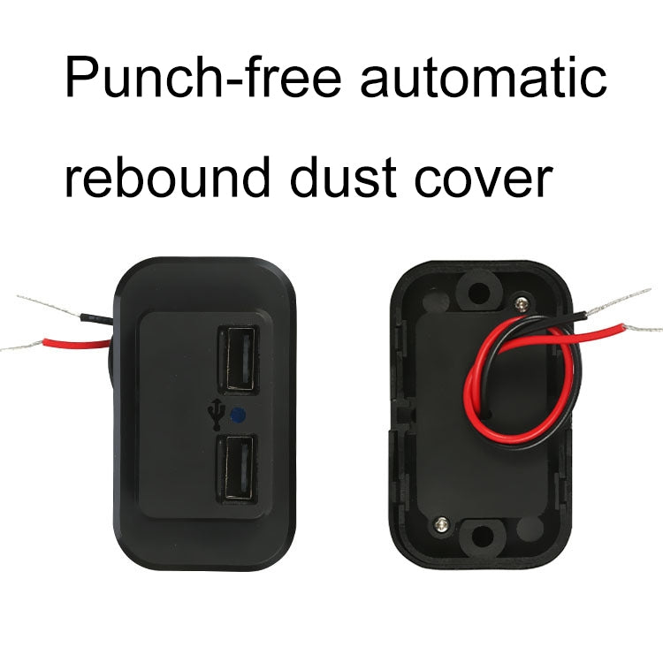 Caricabatteria auto doppio USB 4.8A con copertura antipolvere