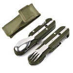 Set stoviglie da campeggio in acciaio inox pieghevole