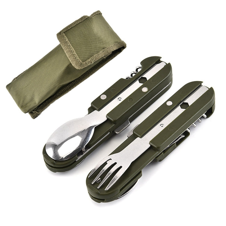 Set stoviglie da campeggio in acciaio inox pieghevole