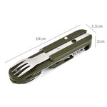 Set stoviglie da campeggio in acciaio inox pieghevole