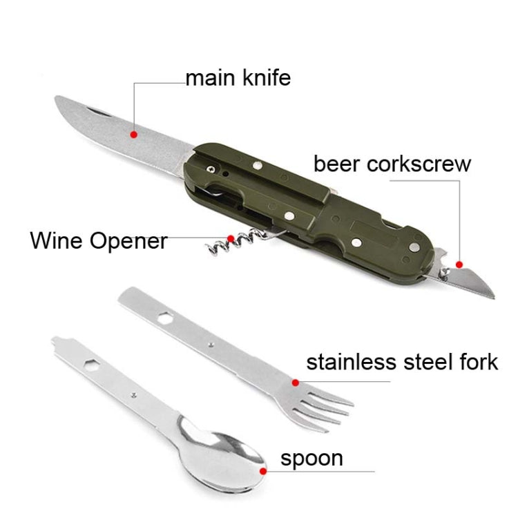 Set stoviglie da campeggio in acciaio inox pieghevole
