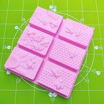 Set 2 stampi quadrati 6 celle in silicone per sapone e ghiaccio