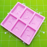 Set 2 stampi quadrati 6 celle in silicone per sapone e ghiaccio