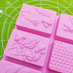 Set 2 stampi quadrati 6 celle in silicone per sapone e ghiaccio