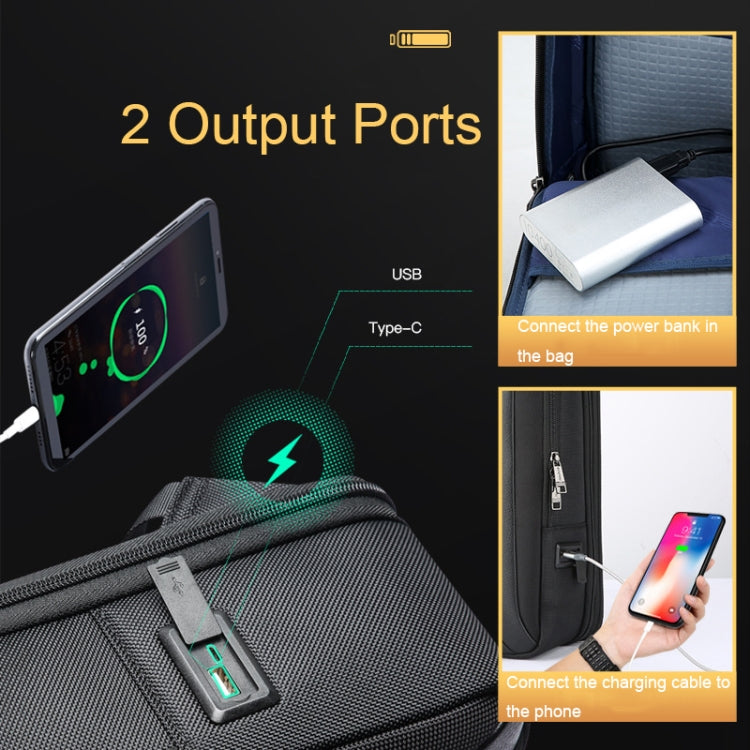 Zaino antifurto impermeabile con foro ricarica USB 15,6"