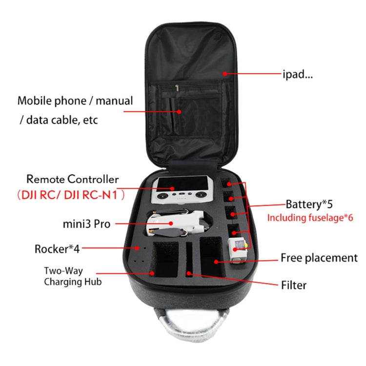 Zaino rigido in fibra di carbonio per DJI Mini 3 Pro