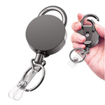Fibbia porta badge retrattile con clip da cintura in metallo