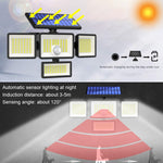 Lampada da parete solare 208 LED con sensore movimento