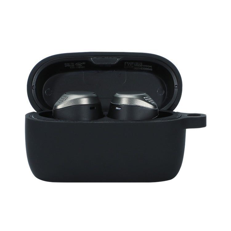 Custodia morbida in silicone con ganci per Jabra Elite 75t, Nero