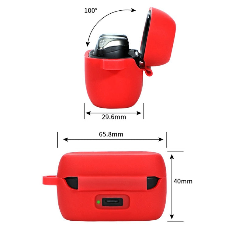 Custodia morbida in silicone con ganci per Jabra Elite 75t, Nero
