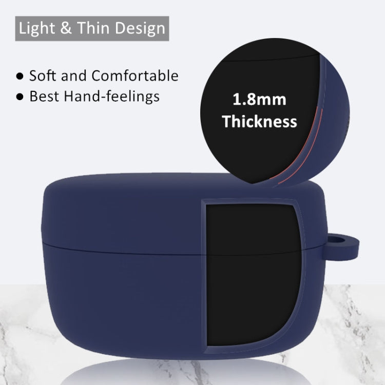 Custodia morbida in silicone con ganci per Jabra Elite 75t, Nero