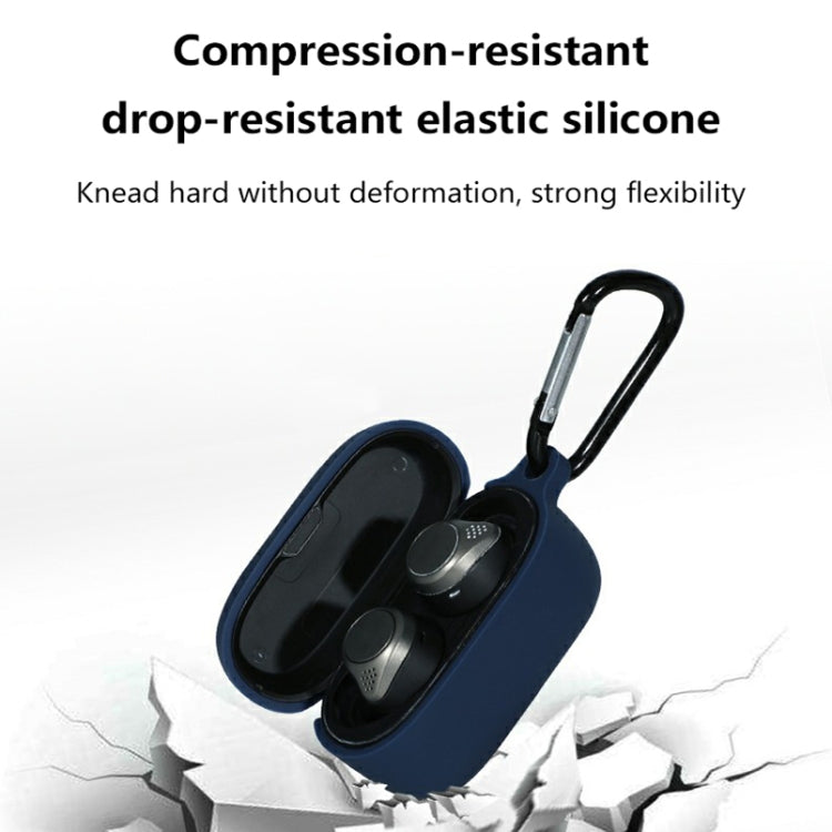 Custodia morbida in silicone con ganci per Jabra Elite 75t, Nero