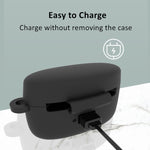 Custodia morbida in silicone con ganci per Jabra Elite 75t, Nero