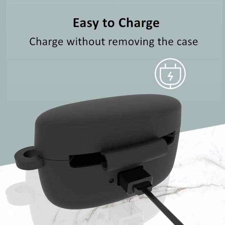 Custodia morbida in silicone con ganci per Jabra Elite 75t, Nero